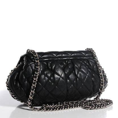 Chanel Washed Lambskin Quilted Medium Chain Around Messenger Black 3 of 7