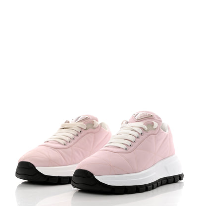 Prada Re-Nylon Piuma Metal Triangle Logo Quilted 45mm Sneakers 37 Alabastro 3 of 10