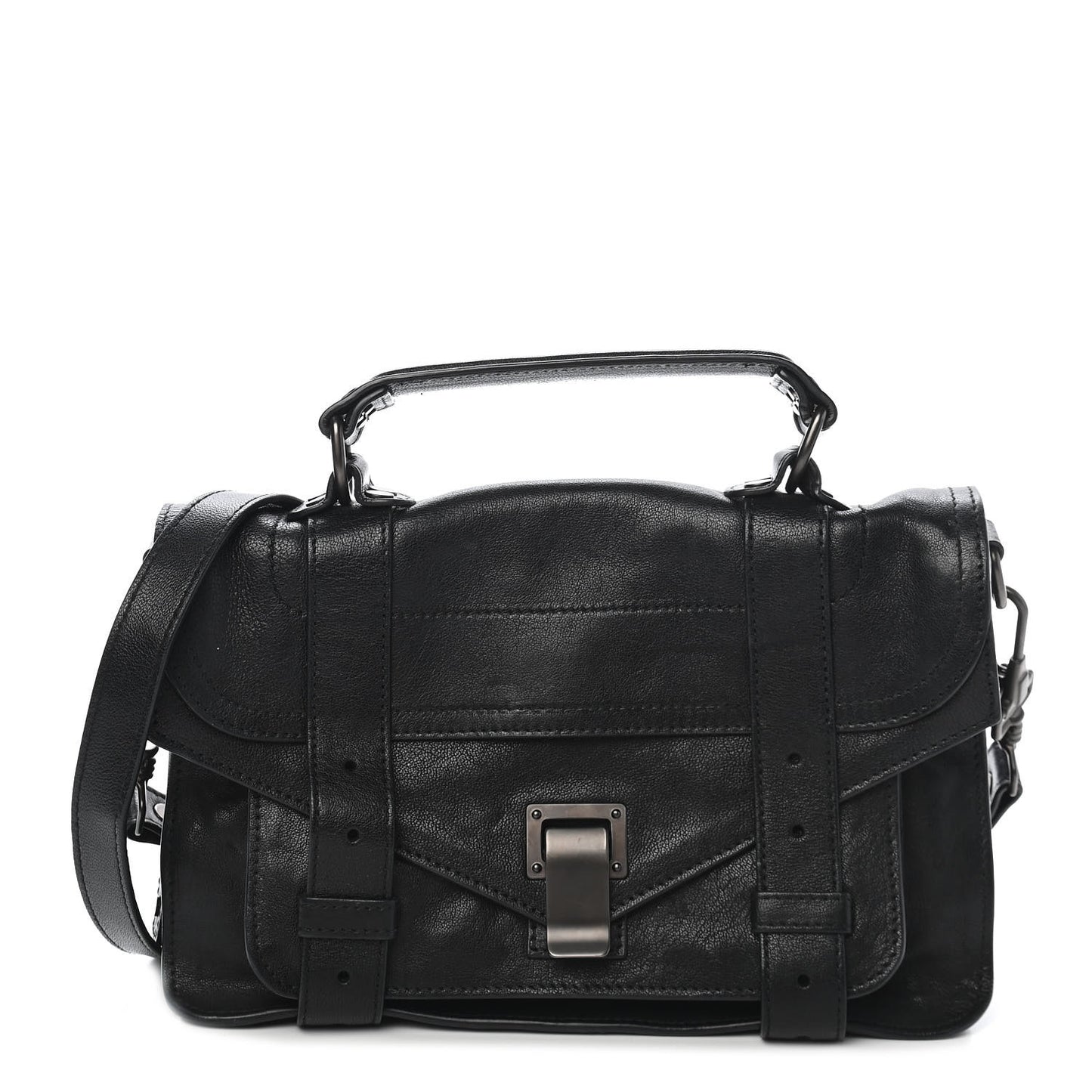 Soft Grainy Calfskin Tiny PS1 Satchel Black