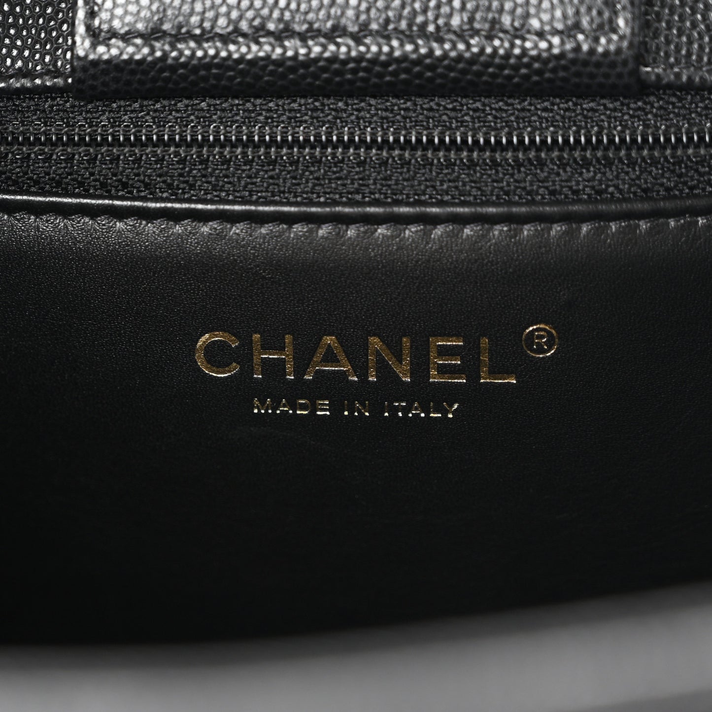 Caviar Quilted Small Shopping Tote Black