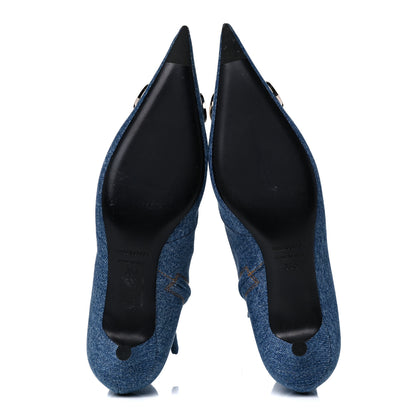 Balenciaga Denim BB Pointy Toe Ankle Booties 35.5 Light Bleu 5 of 10