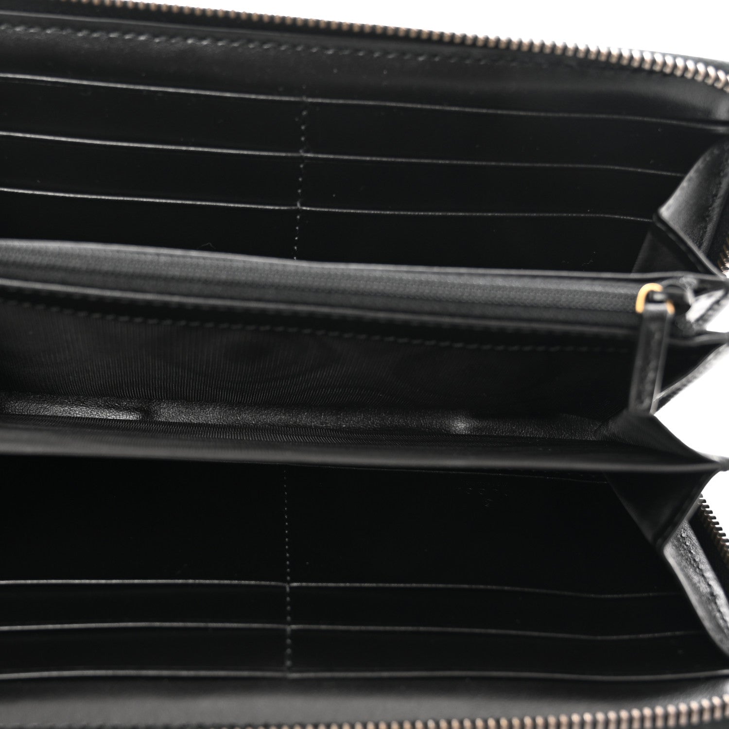 Gucci Calfskin Matelasse GG Marmont Zip Around Wallet Black 6 of 9
