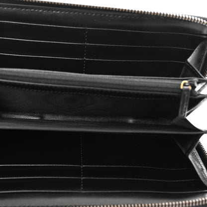 Gucci Calfskin Matelasse GG Marmont Zip Around Wallet Black 6 of 9