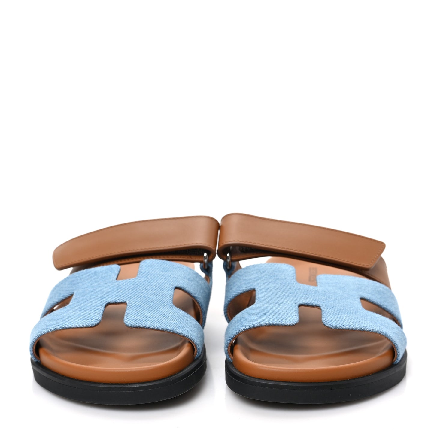 Denim Calfskin Womens Chypre Sandals 36 Bleu Clair Naturel