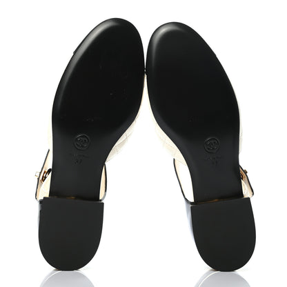 Chanel Patent Lambskin Quilted Cap Toe Ballerina Flats 37 Ivory Black 5 of 6