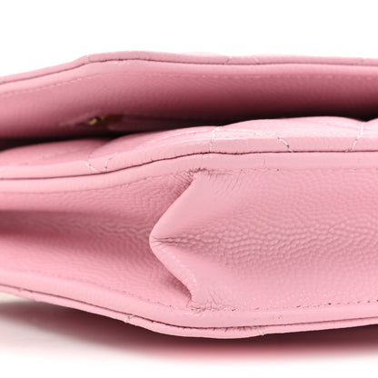 Chanel Caviar Quilted Wallet on Chain WOC Light Pink 11 of 12