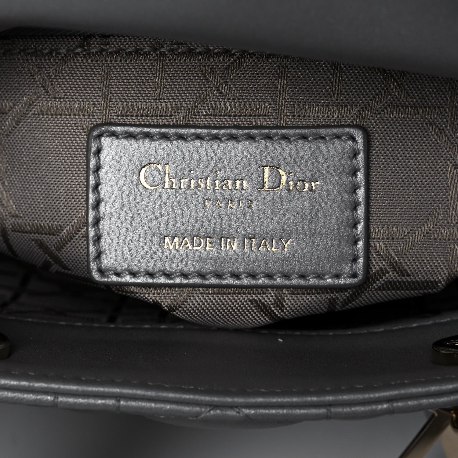 Christian Dior Metallic Lambskin Cannage Mini Lady Dior Grey 6 of 12