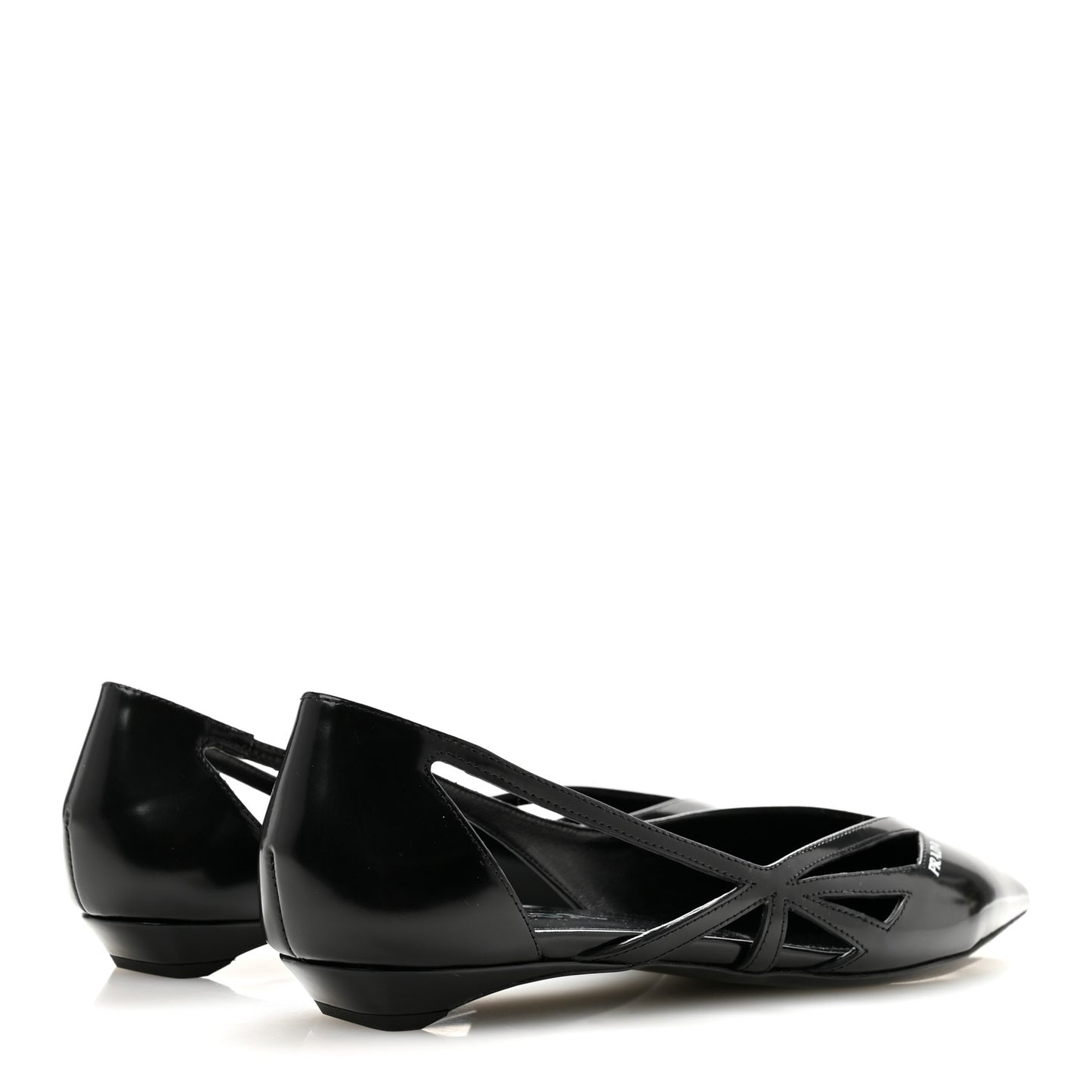 Spazzolato Cut Out Ballerina Flats 37.5 Black