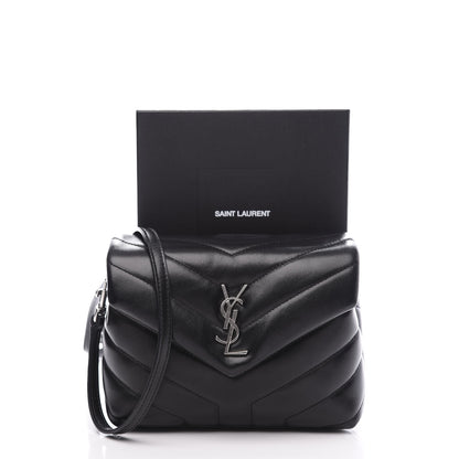 Saint Laurent Calfskin Y Quilted Monogram Toy Loulou Crossbody Bag Black 11 of 11