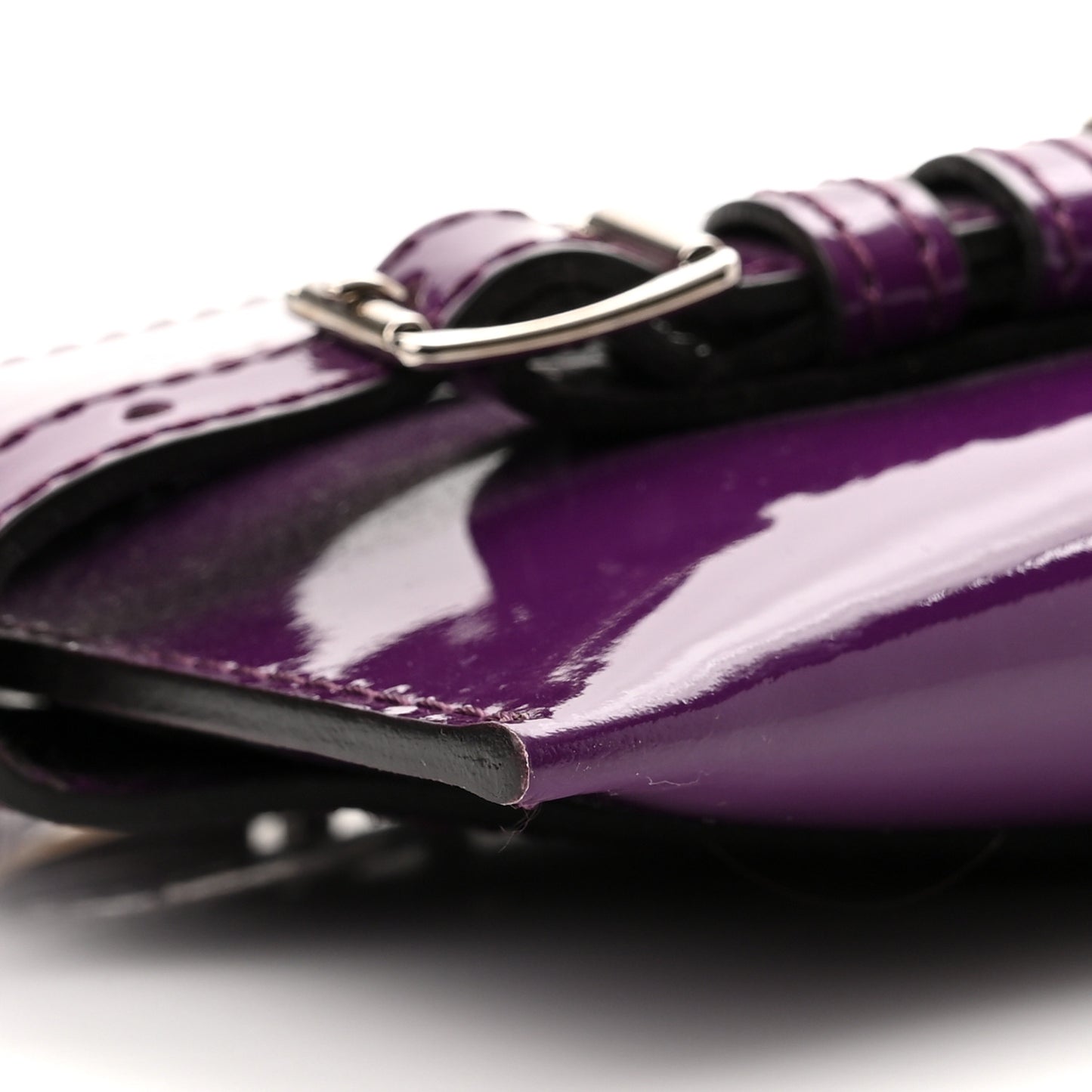 Patent Bridle Calfskin Parmoor Clutch Bag Purple