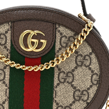 Gucci GG Supreme Monogram Top Handle Web Mini Ophidia Round Shoulder Bag Brown 8 of 11