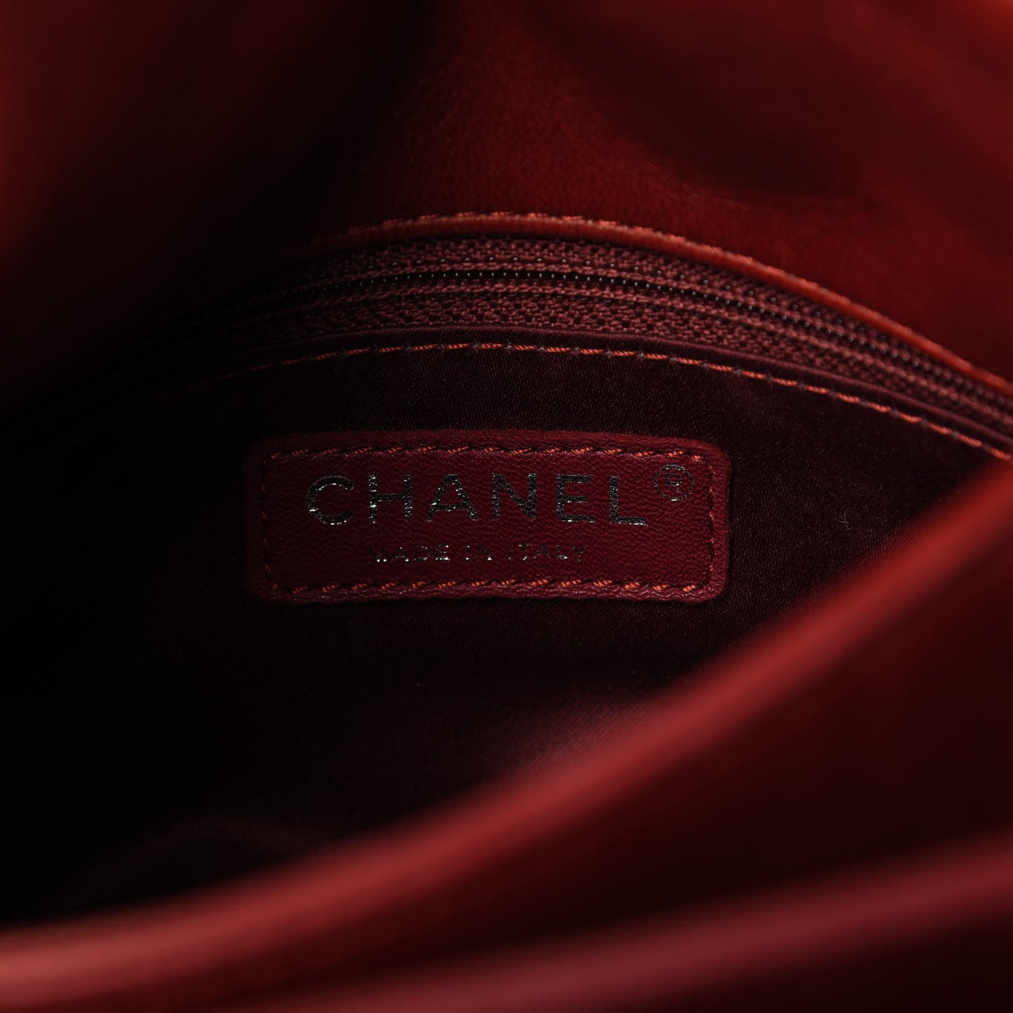 Lambskin Quilted Large Chanel 3 Flap Rouge Fonce