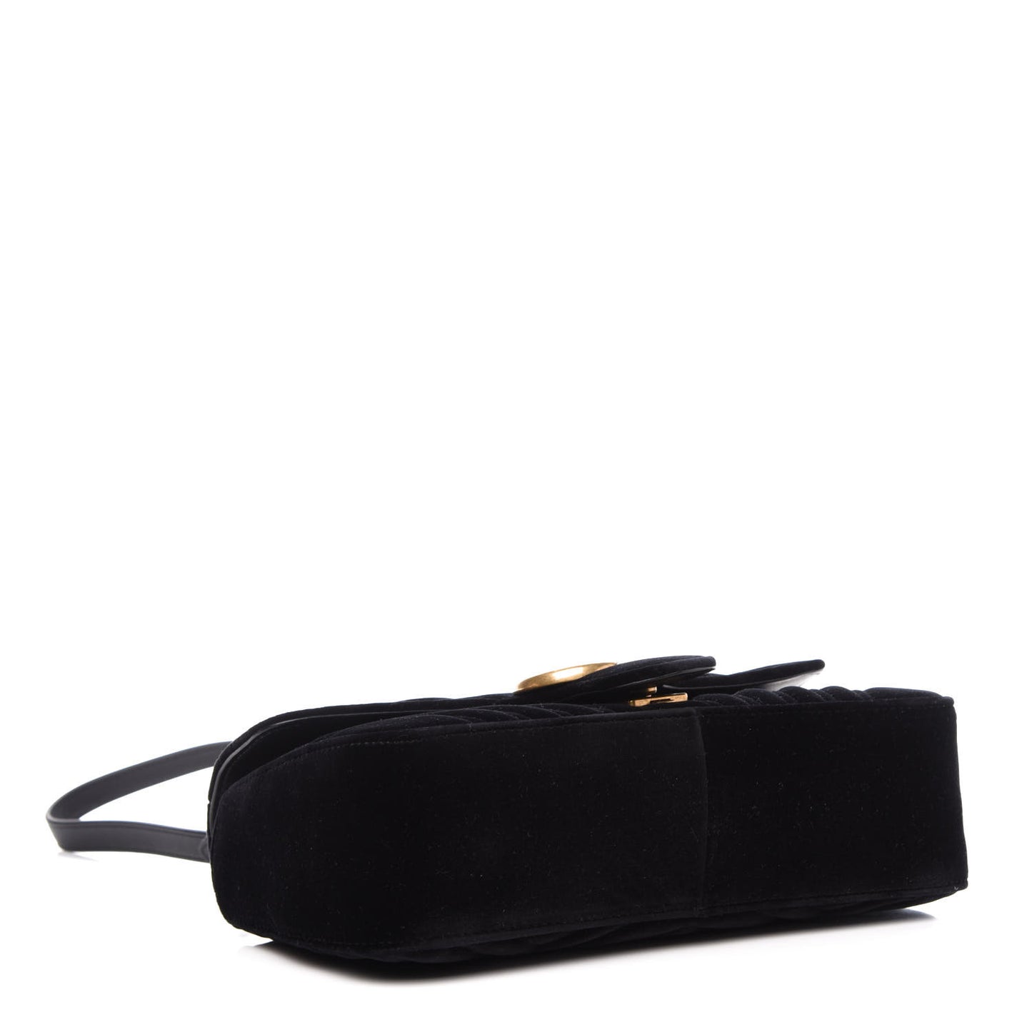 Velvet Matelasse Small GG Marmont Shoulder Bag Black