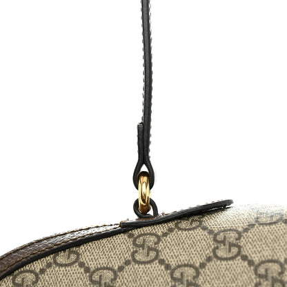 Gucci GG Supreme Monogram Textured Dollar Calfskin Web Small Ophidia Dome Shoulder Bag Beige Ebony New Acero 14 of 15