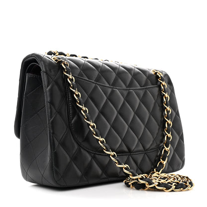 Chanel Lambskin Quilted Jumbo Double Flap Black 3 of 14