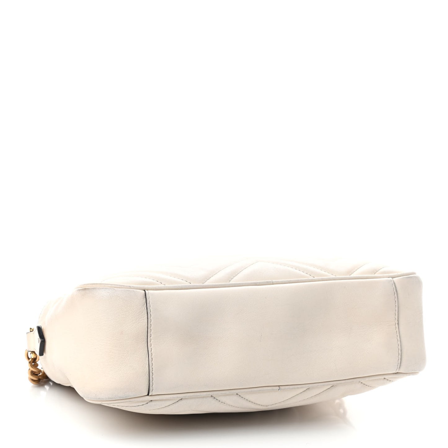 Calfskin Matelasse Medium GG Marmont Chain Shoulder Bag Mystic White