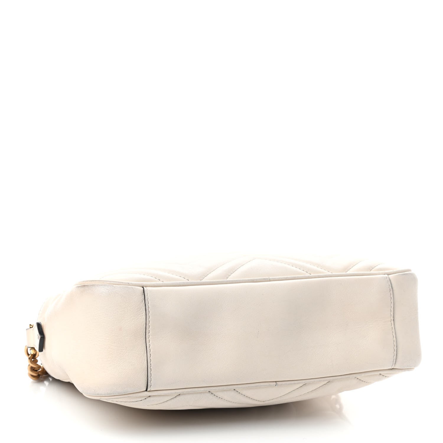 Gucci Calfskin Matelasse Medium GG Marmont Chain Shoulder Bag Mystic White 3 of 10