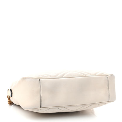 Gucci Calfskin Matelasse Medium GG Marmont Chain Shoulder Bag Mystic White 3 of 10