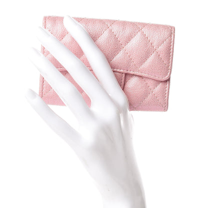 Chanel Iridescent Caviar Quilted Flap Card Holder Rose Pink 2 of 9
