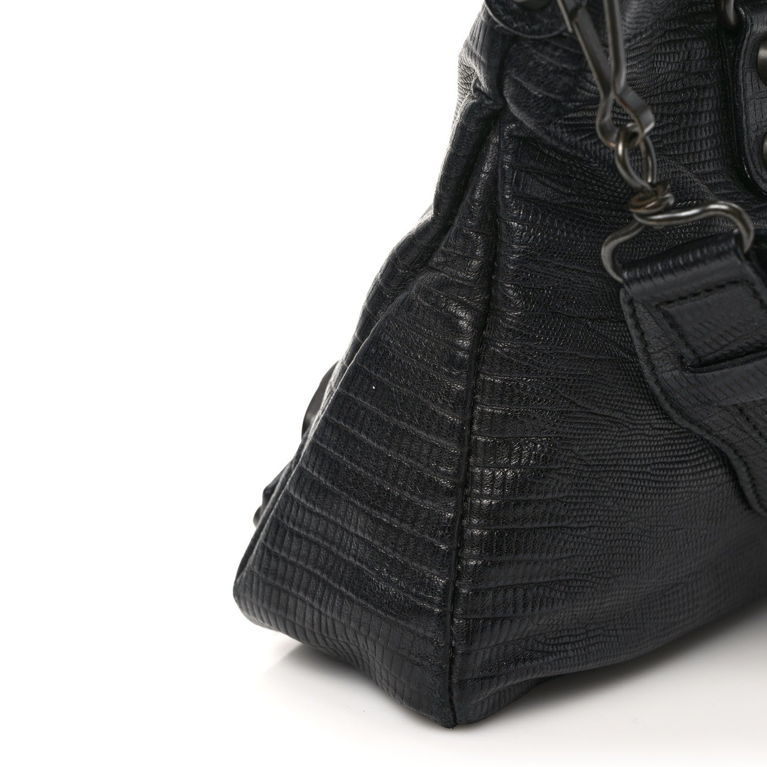 Balenciaga Calfskin Lizard Embossed Classic Hardware First Black 12 of 12