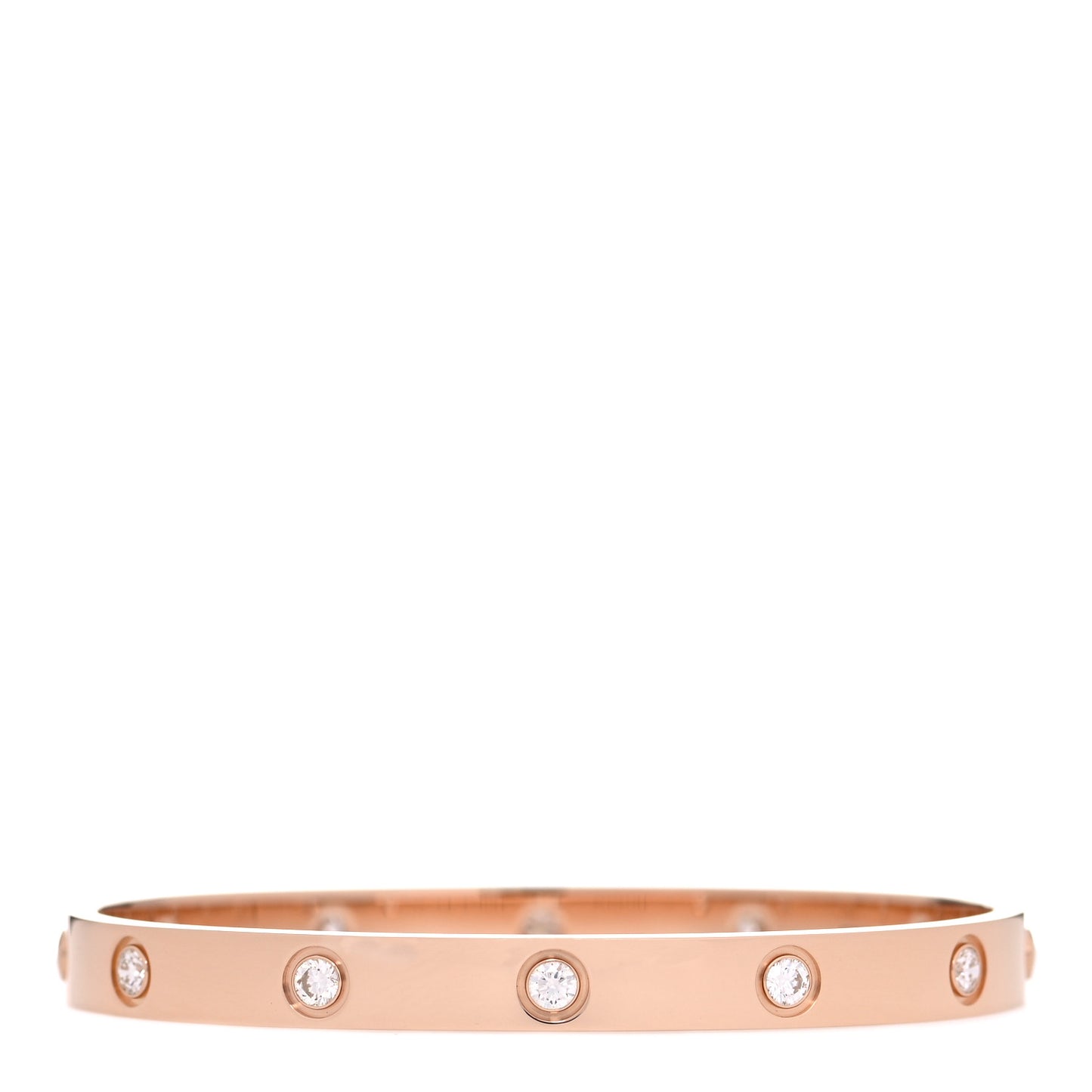 18K Pink Gold 10 Diamond LOVE Bracelet 17