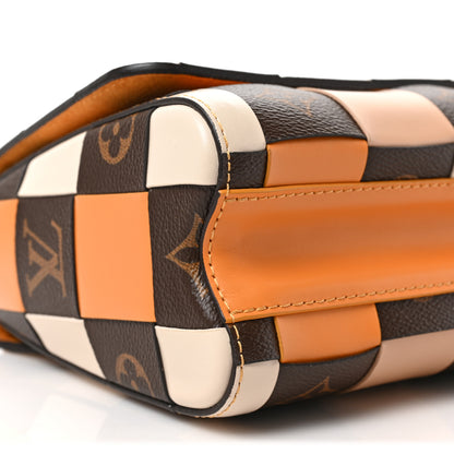 Louis Vuitton Calfskin Monogram Check Twist MM Beige White Orange 7 of 8