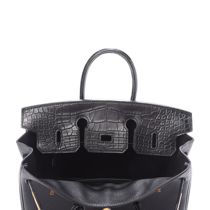 Hermes Togo Matte Alligator Birkin Touch 25 Black 16 of 32