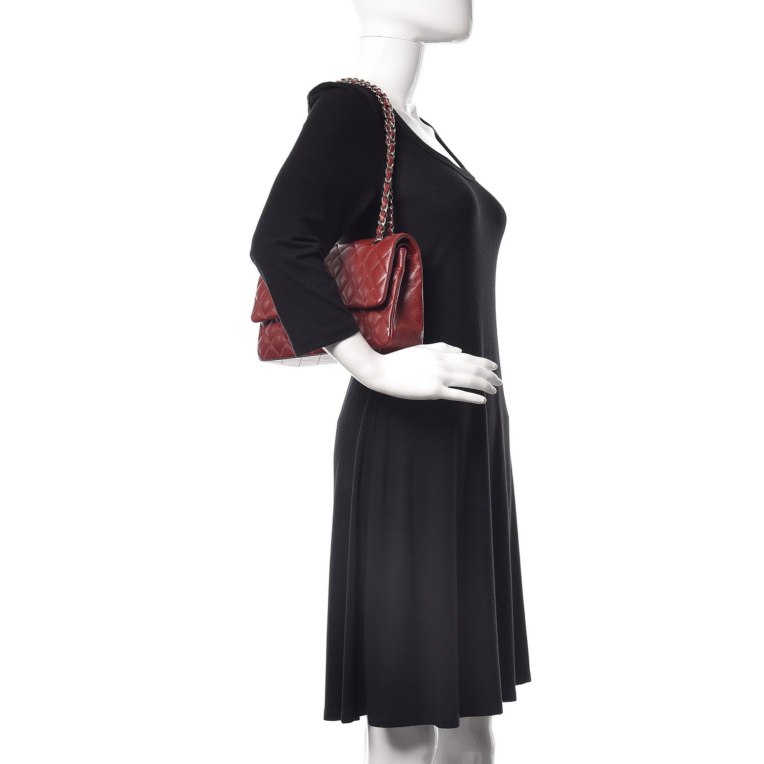 Chanel Caviar Quilted Medium Double Flap Red 3 of 10