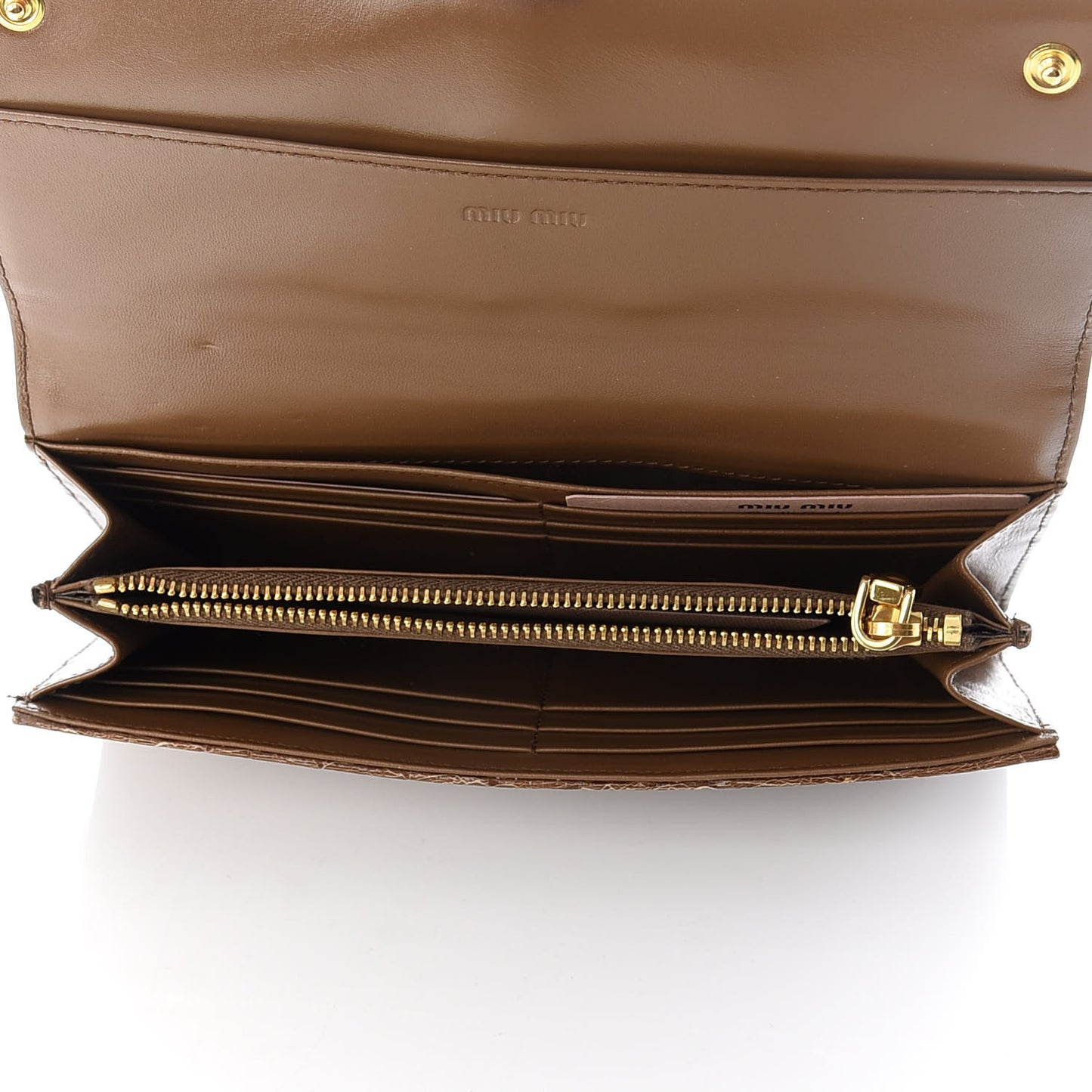Embossed Crocodile Continental Wallet Tobacco