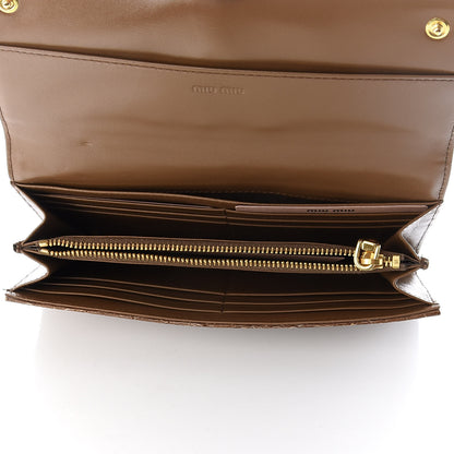 Miu Miu Embossed Crocodile Continental Wallet Tobacco 5 of 7