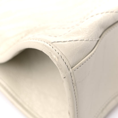 Saint Laurent Crinkled Calfskin Matelasse Monogram Medium Niki Shopper Tote Crema Soft 10 of 17
