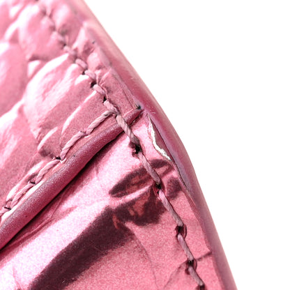 Balenciaga Metallic Shiny Calfskin Crocodile Embossed Hourglass Top Handle Bag XS Pink 15 of 16