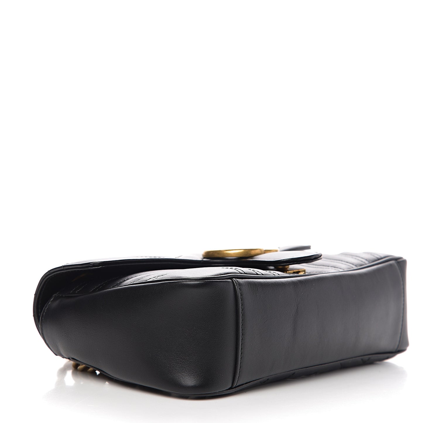 Calfskin Matelasse Small GG Marmont Shoulder Bag Black