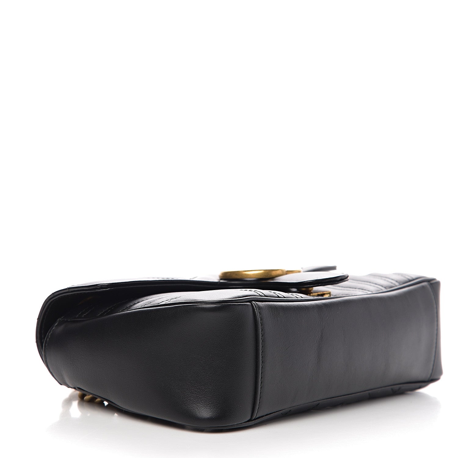 Gucci Calfskin Matelasse Small GG Marmont Shoulder Bag Black 3 of 9