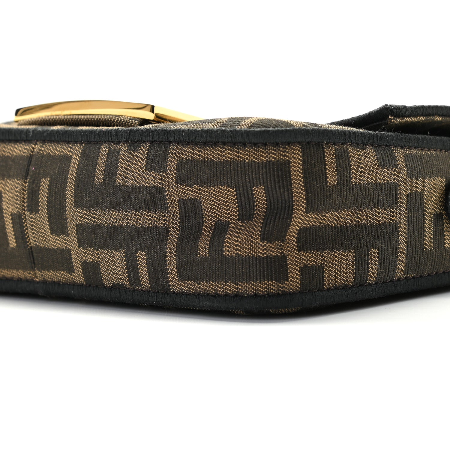 Fendi Fabric Jacquard FF 1974 Mini Baguette Tobacco Moro Black 9 of 9