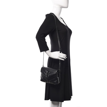 Saint Laurent Calfskin Y Quilted Monogram Toy Loulou Crossbody Bag Black 2 of 10