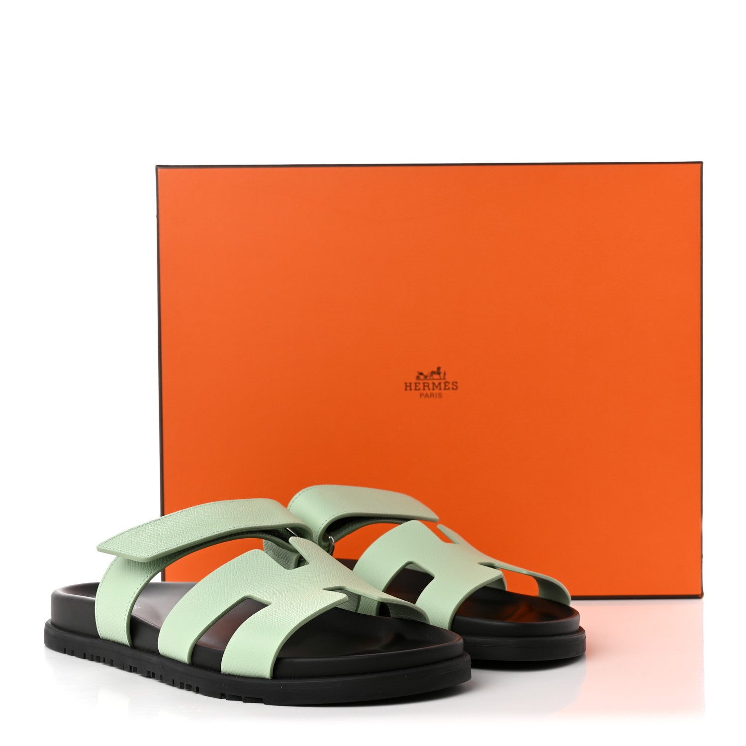 Hermes Epsom Womens Chypre Sandals 41 Vert Jade 12 of 12