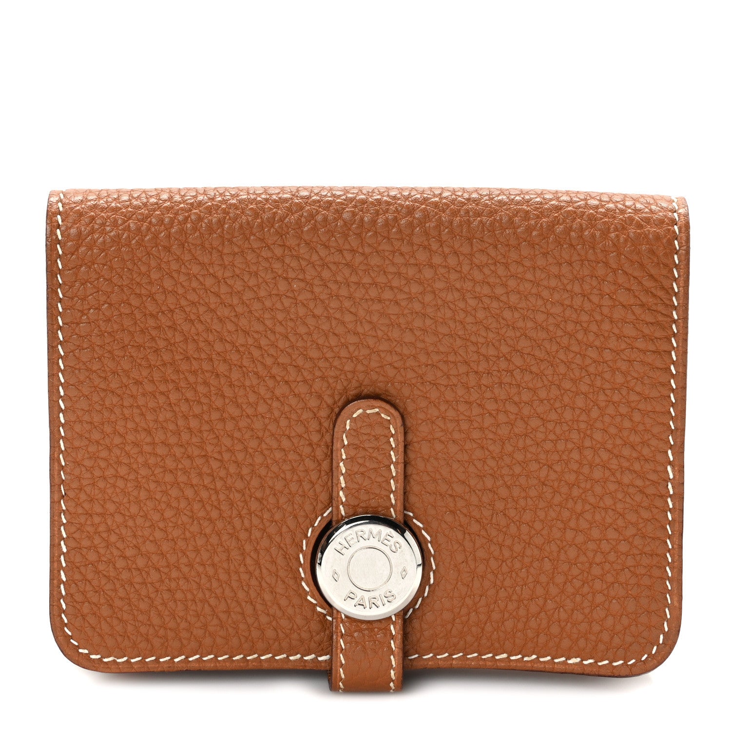 Hermes Togo Dogon Card Case Key Holder Gold 1 of 6