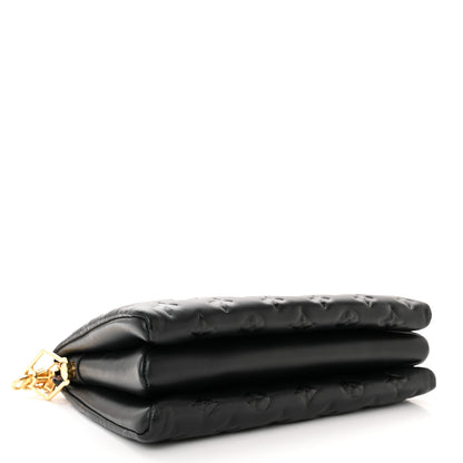 Louis Vuitton Lambskin Embossed Monogram Coussin PM Black 4 of 12