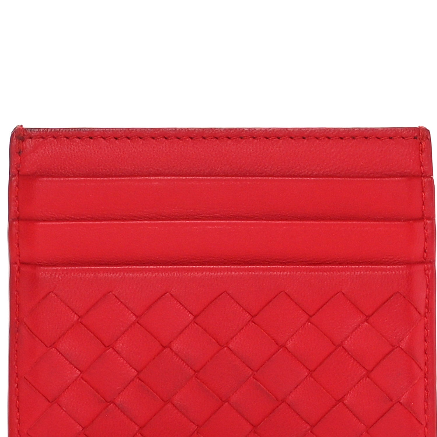 Bottega Veneta Nappa Intrecciato Woven Card Holder New Red 5 of 8