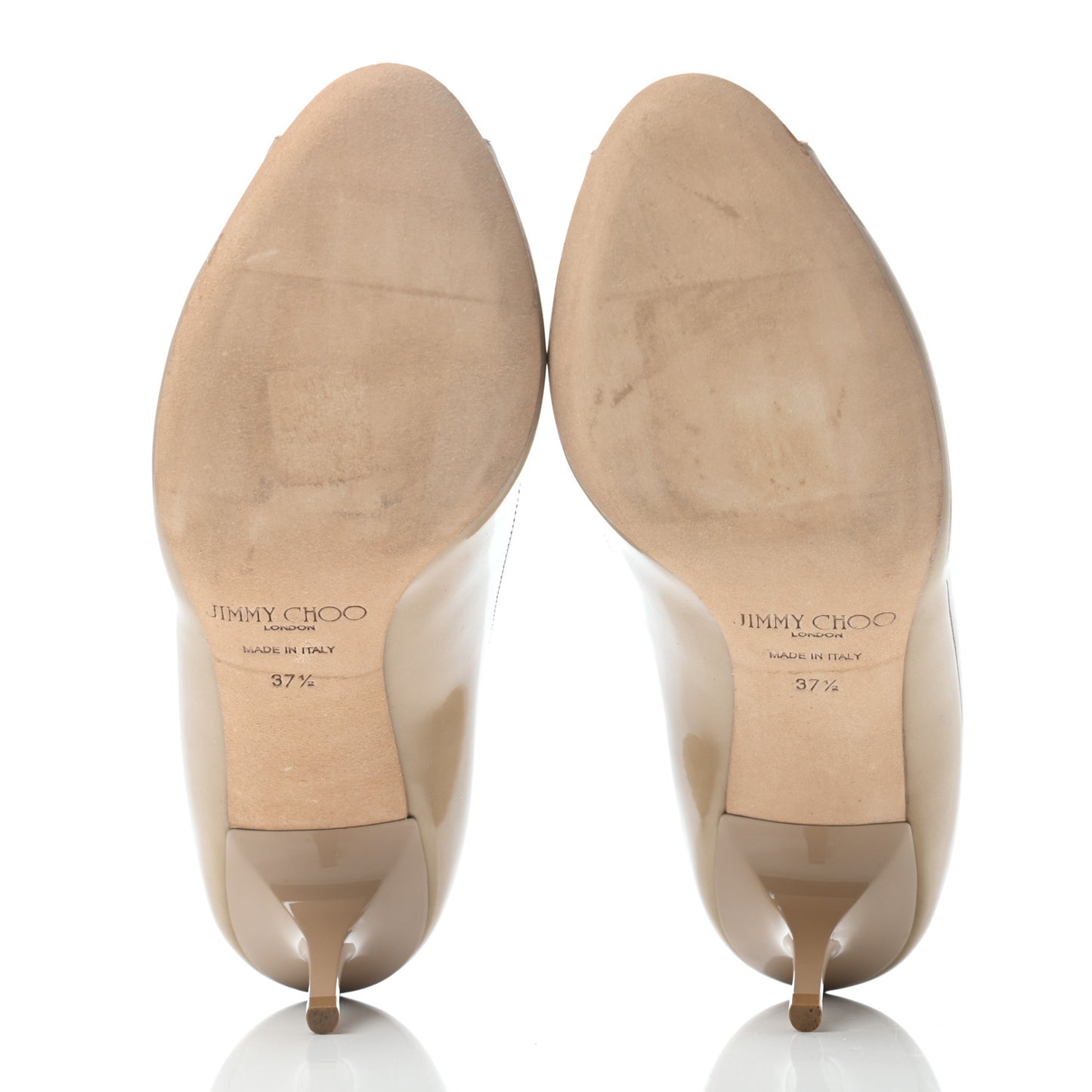 Patent Peep Toe Pumps 37.5 Nude