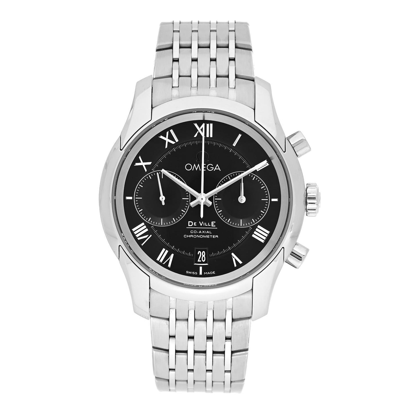 Stainless Steel 42mm De Ville Co-Axil Chronometer Automatic Watch Black 431.10.42.51.01.001