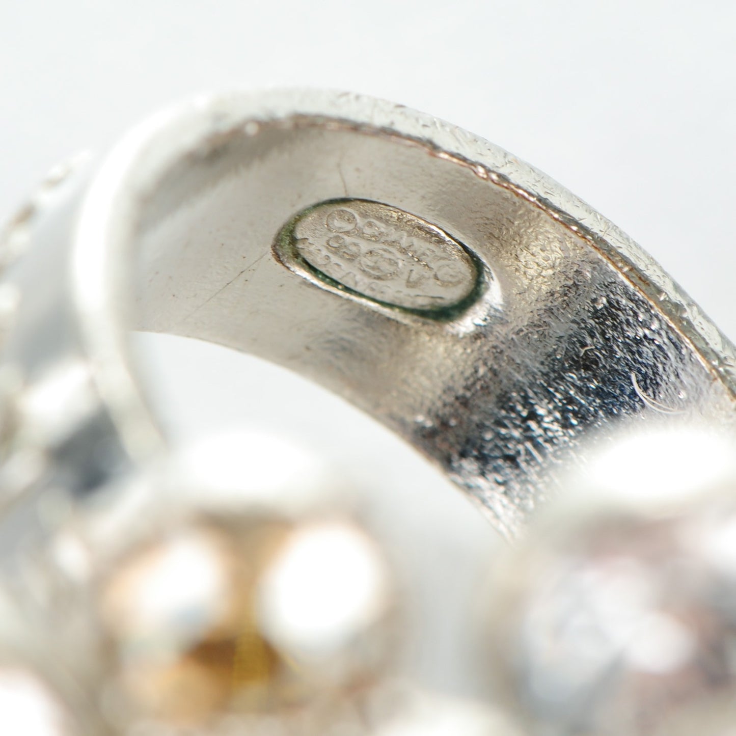 Crystal CC Ring 6.75 Silver