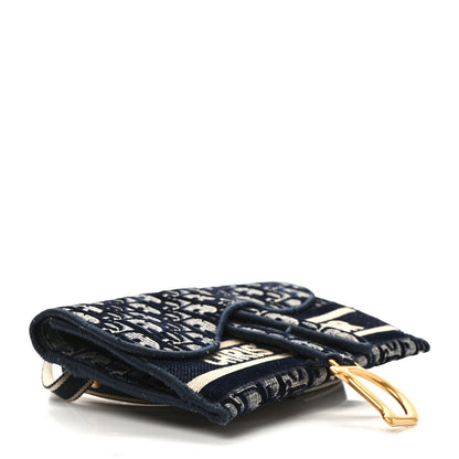 Christian Dior Oblique Slim Saddle Pouch Blue 4 of 9