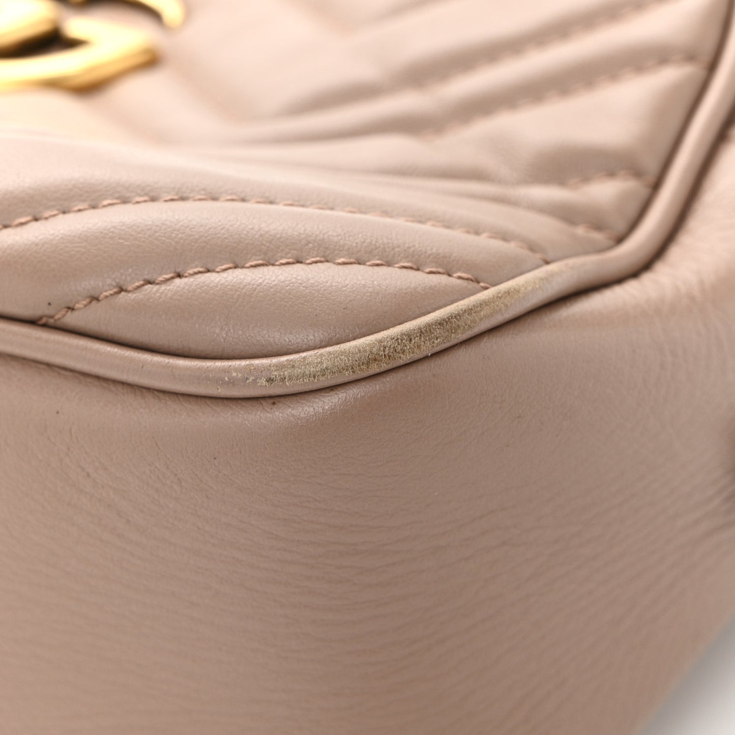 Calfskin Matelasse Small GG Marmont Chain Shoulder Bag Porcelain Rose
