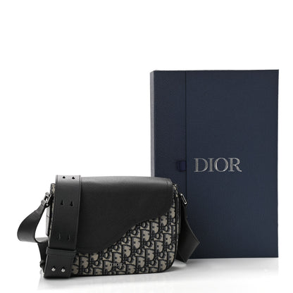 Christian Dior Grained Calfskin Oblique Mini Saddle Messenger Black 10 of 10