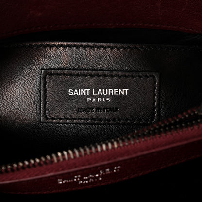 Saint Laurent Sheepskin Matelasse Chevron Monogram Medium College Bag Rouge Legion 6 of 12