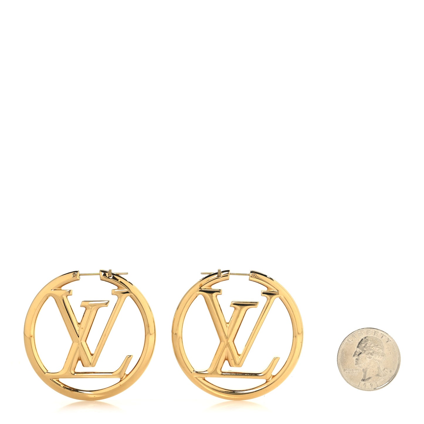 Metal Louise Hoop Earrings Gold