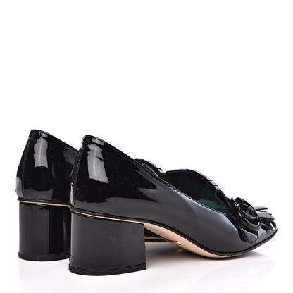 Gucci Vernice GG Marmont Fringe 50mm Loafer Pumps 37 Black 4 of 11