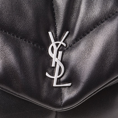 Saint Laurent Lambskin Monogram Loulou Puffer Pouch Clutch Black 8 of 12